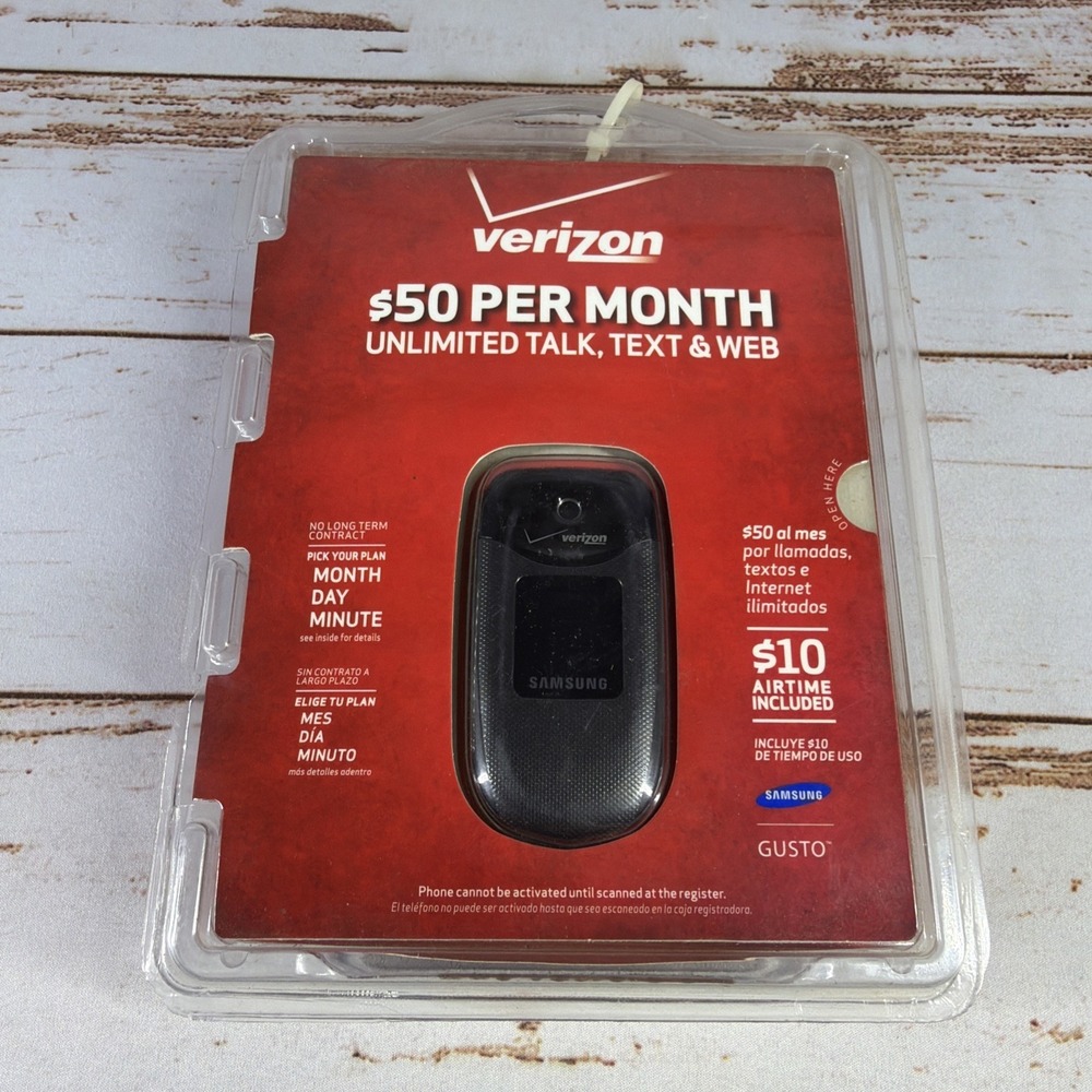 Verizon Samsung Gusto Black SCH-U360 Prepaid Flip Phone New Sealed